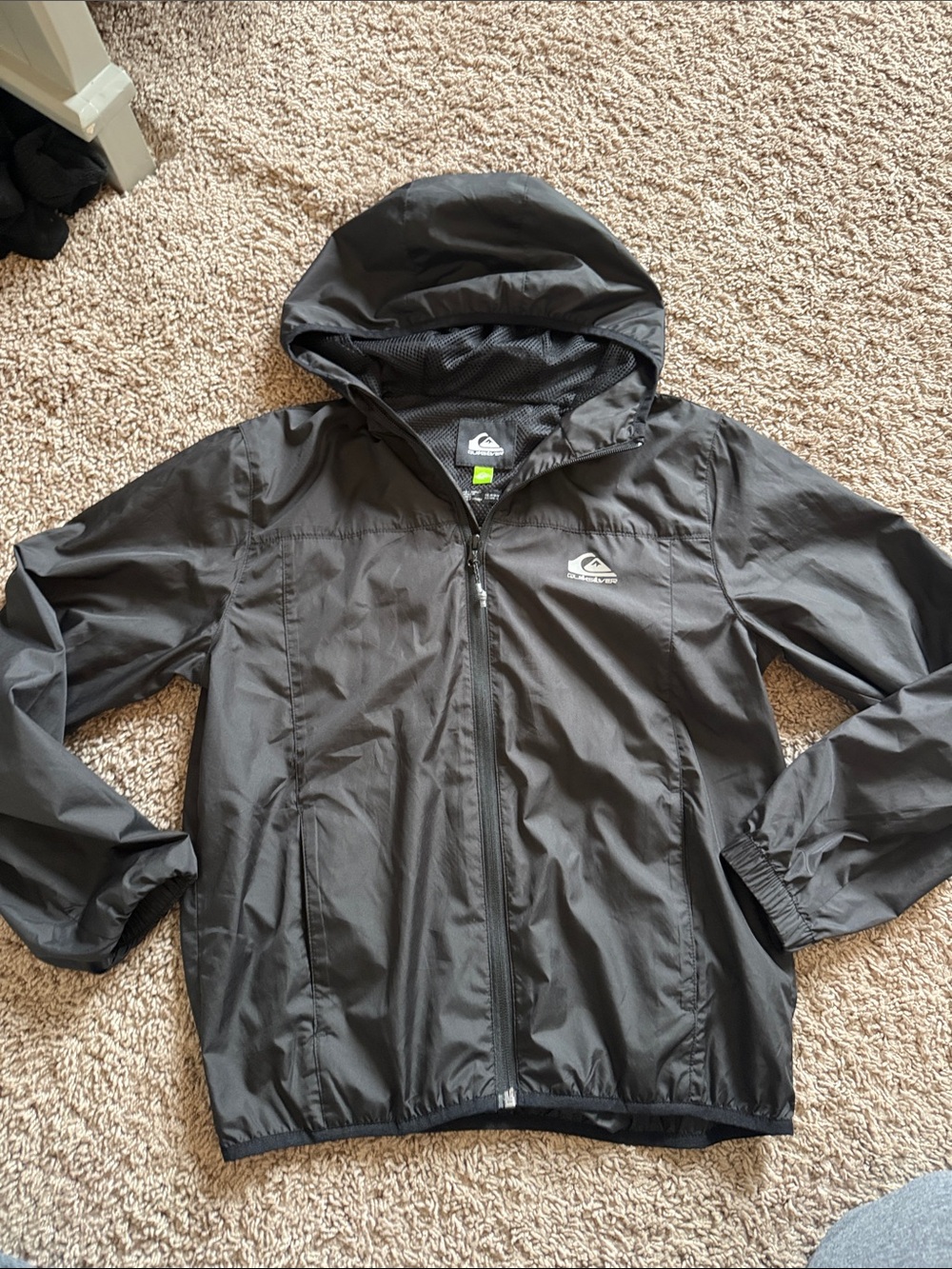 Quiksilver Kids Black Hooded Rain Jacket